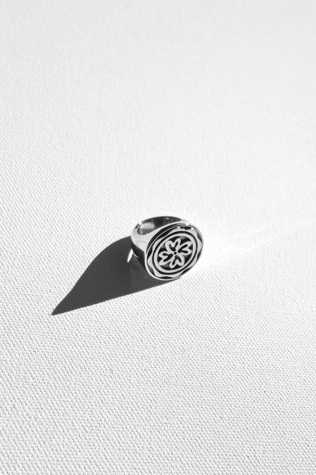 GREENHOUSE CREST STEEL SIGNET RING