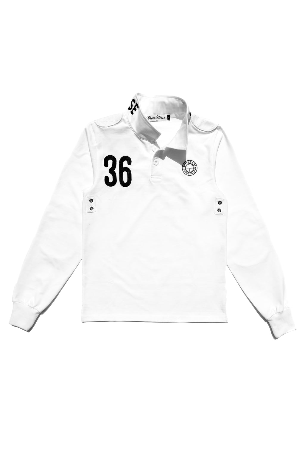 GREENHOUSE BOMBERS RUGBY SHIRT [ WHITE ]
